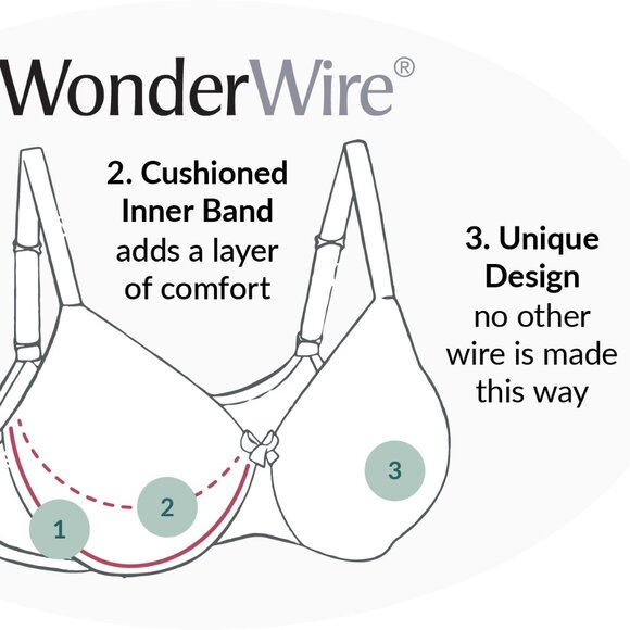 Set of 3! 38C Glamorise ELEGANCE Bra (UNDERWIRE) Lace SIDE-BONES Blue-Ice NEW - Picture 16 of 16